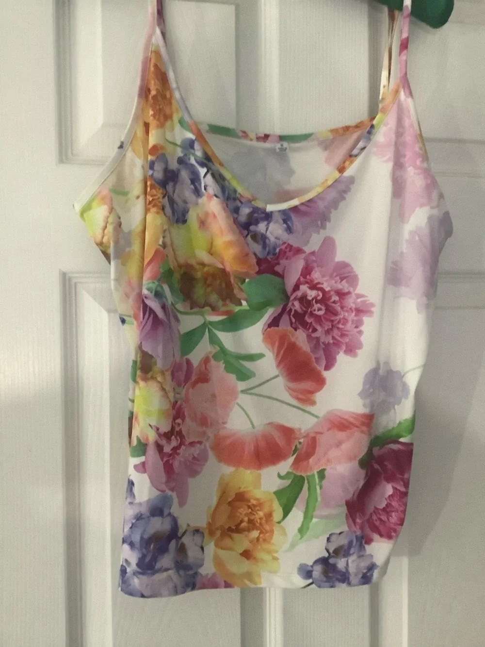 Johnny Was 100% Silk floral Blouse Size 1X matching tank - Picture 4 of 11